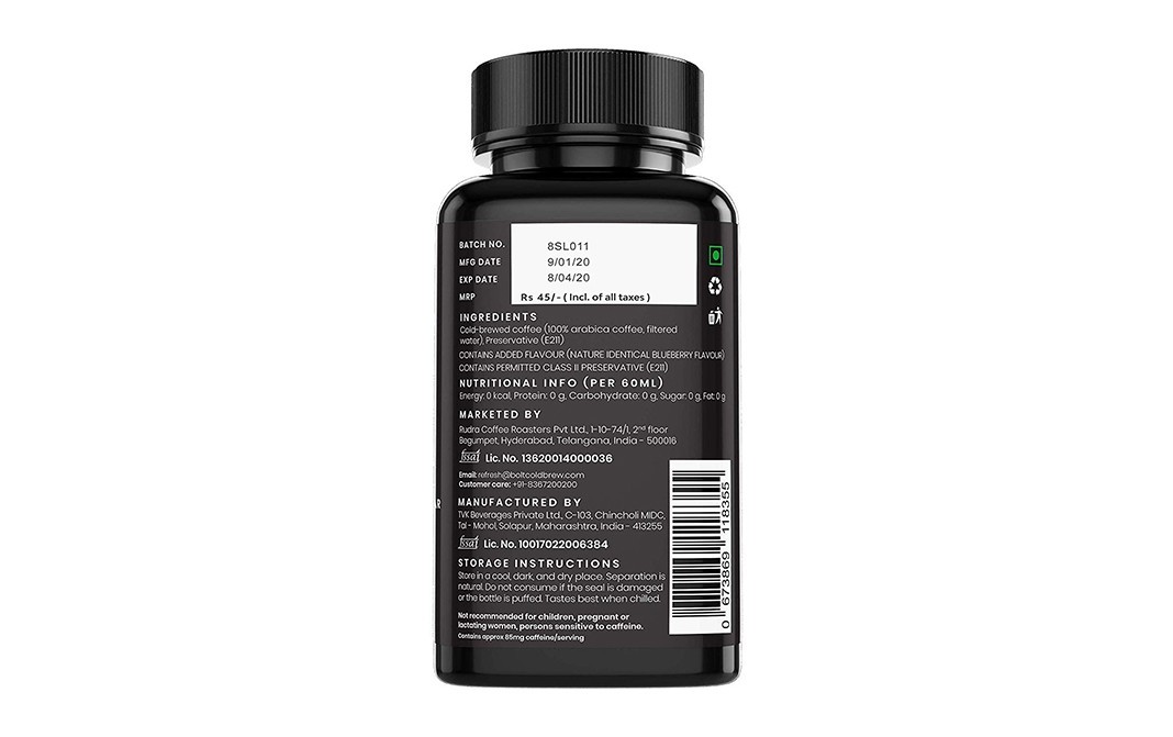 Bolt Coffee Shot Blew Berry    Plastic Jar  60 millilitre